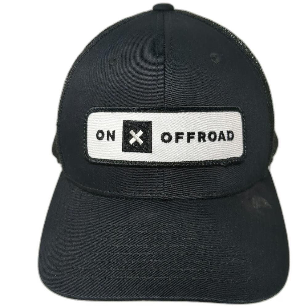 Decky Trucker Hat Black White One Size OnX Offroad Mesh Back Snapback Logo Patch